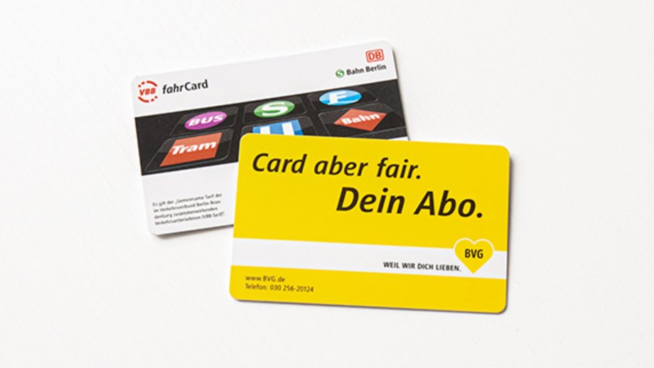 Front and back of the BVG Environment Card