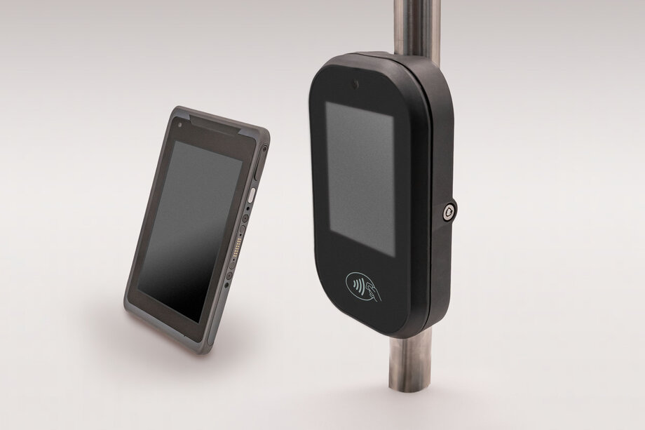 Ticket inspection devices and ticket sales terminals for buses and trams