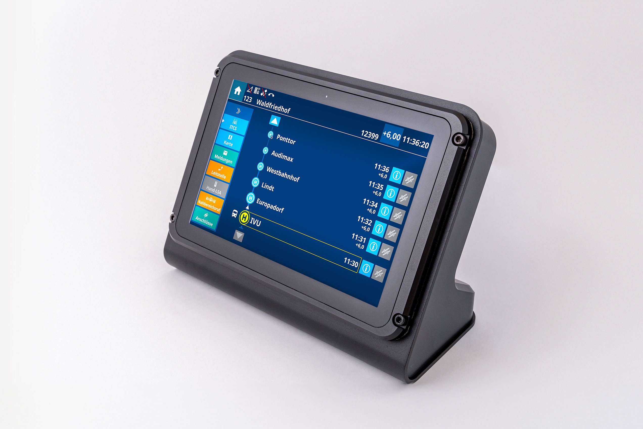 IVU.box.touch on-board computer in vehicle mount, isolated