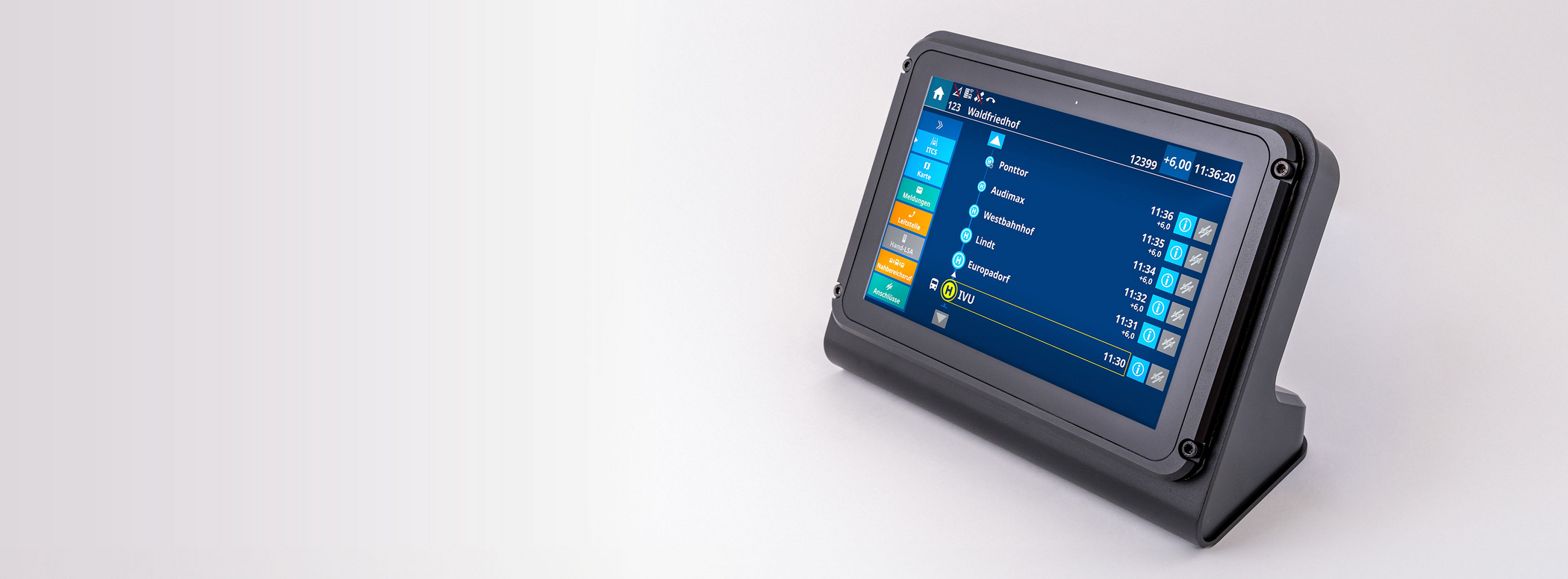 On-board computer software IVU.cockpit for buses and trains