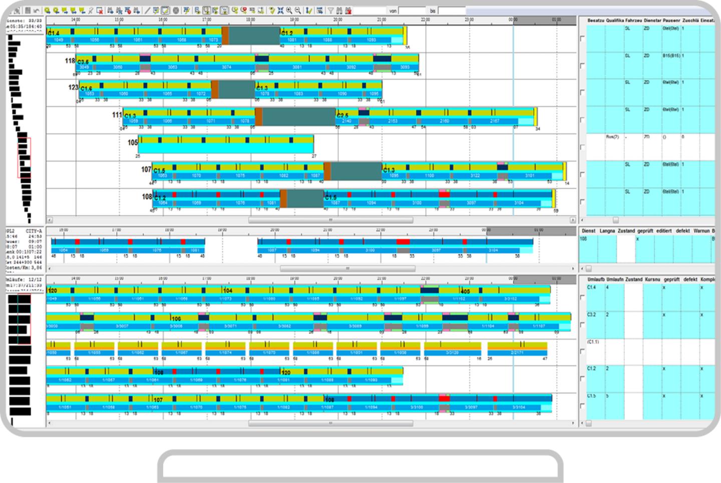 Duty scheduling from IVU.duty on a computer monitor