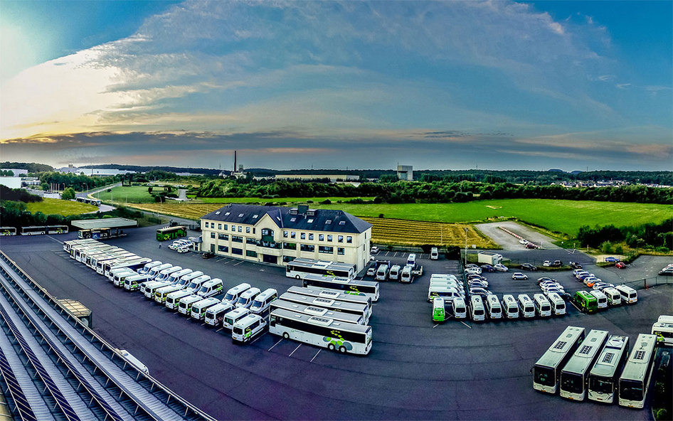 Aerial view of Sales-Lentz bus depot