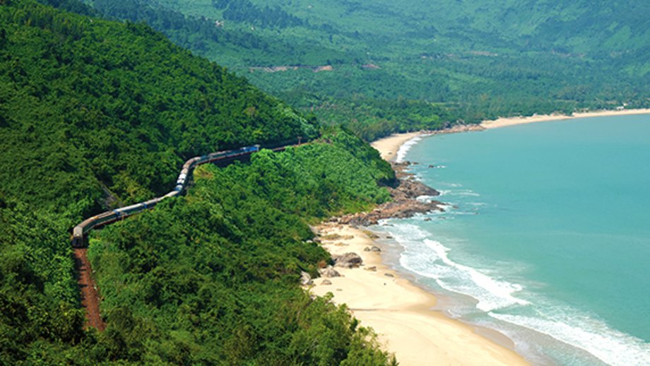 Beach with sea and forest 