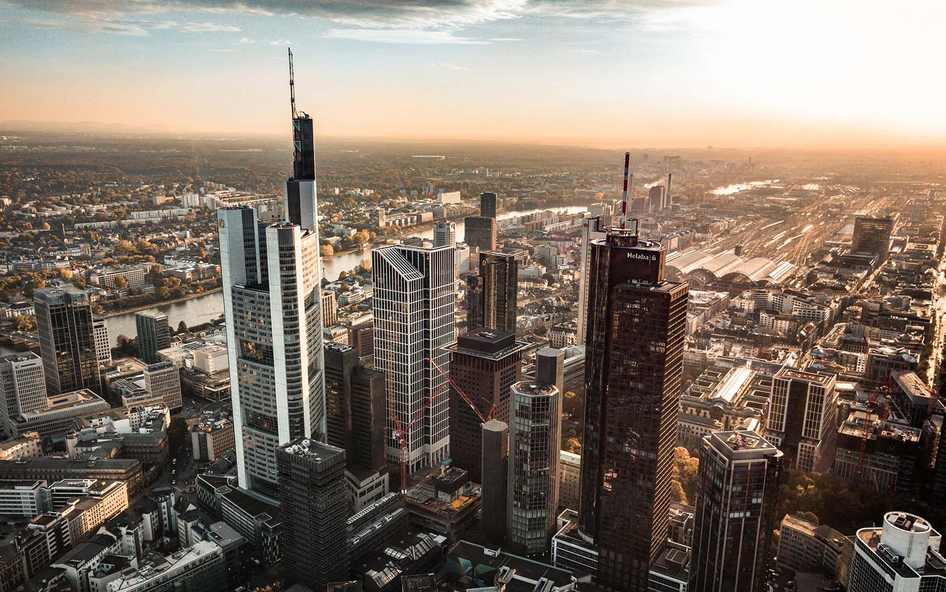 Aearial of Frankfurt city