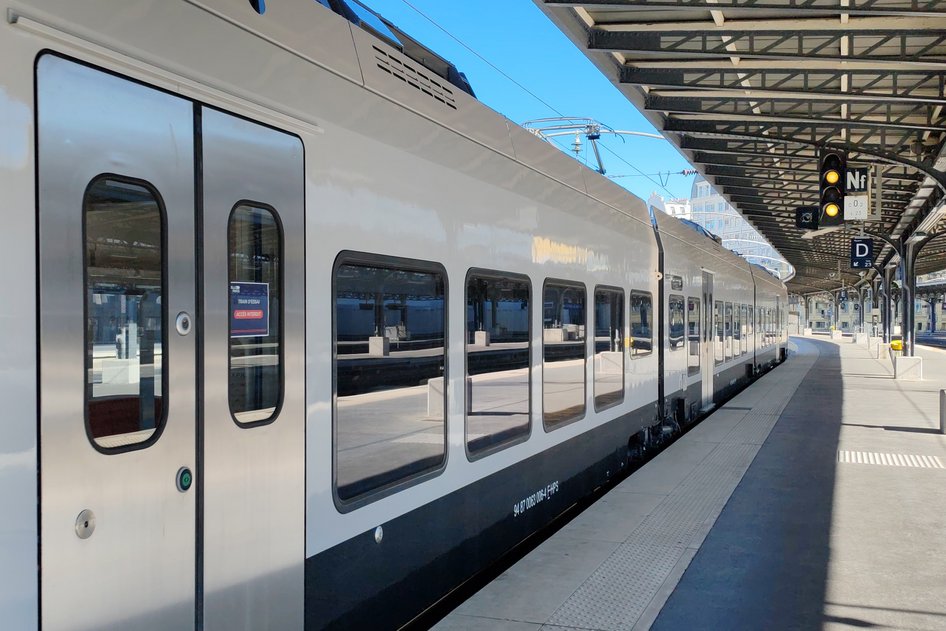 The CDG Express, the Hello Paris train, is at Paris East station.