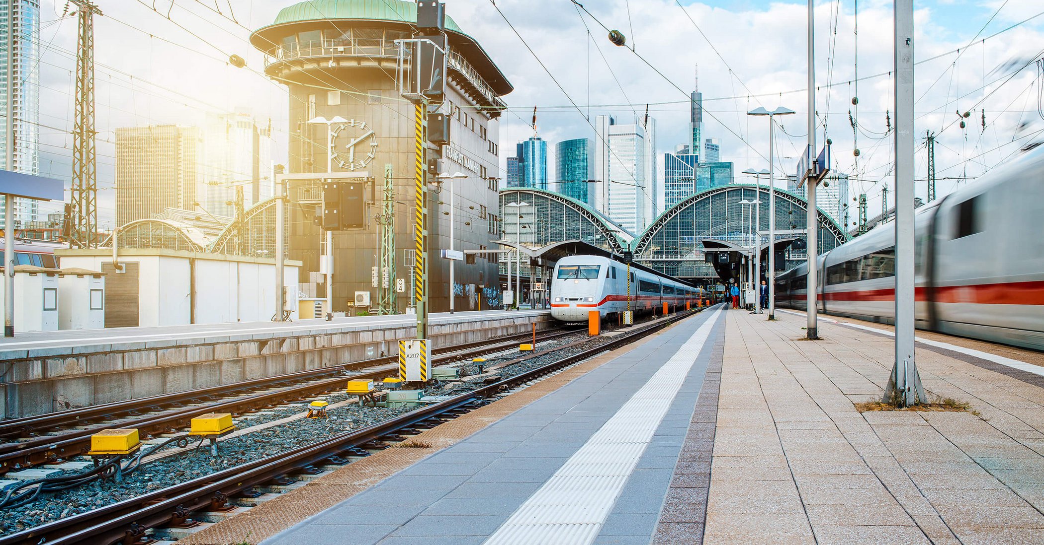ICE Trains at the Platform at Frankfurt am Main Central Station