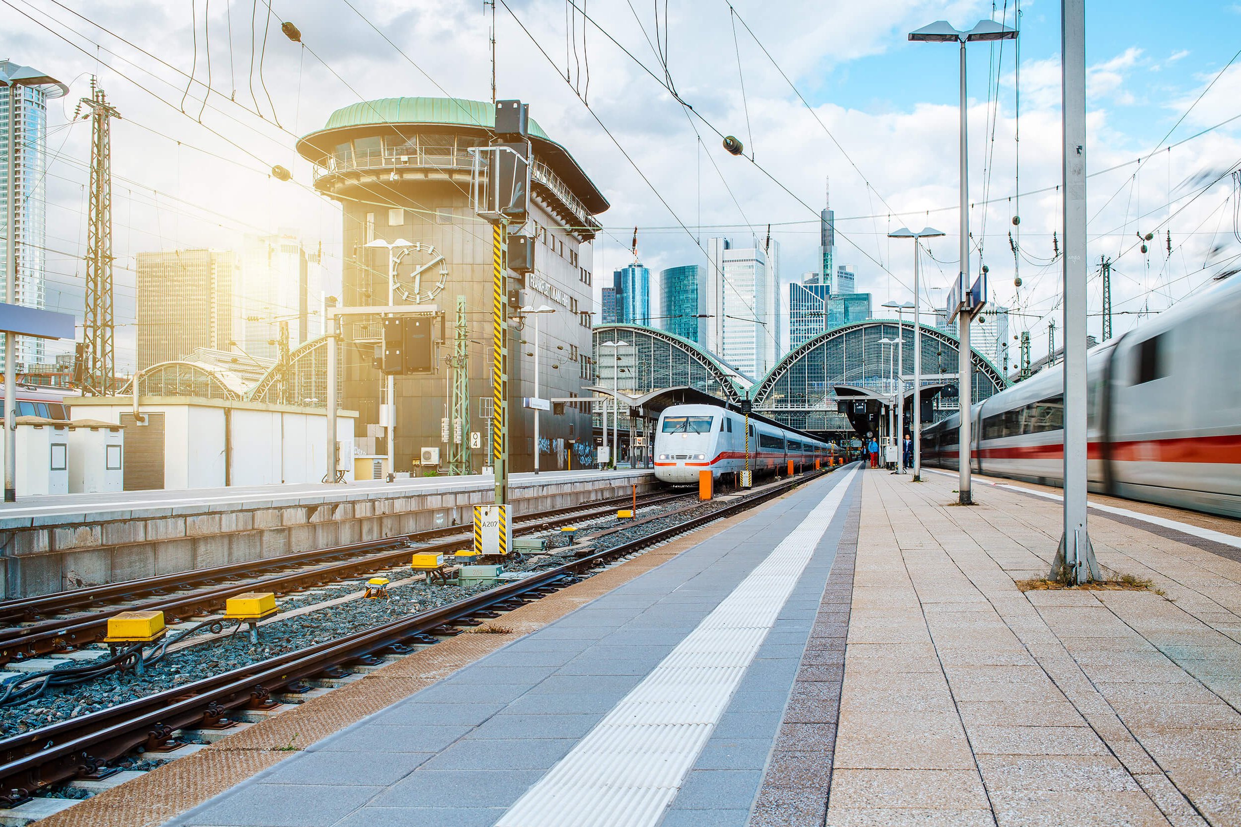 ICE Trains at the Platform at Frankfurt am Main Central Station