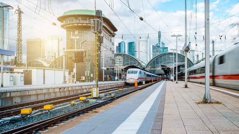 ICE Trains at the Platform at Frankfurt am Main Central Station