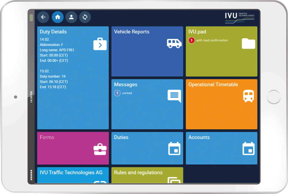 Employee app for public transport