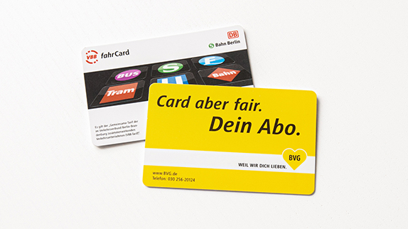 Front and back of the BVG Environment Card